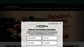 What Carrabbas.com website looked like in 2021 (3 years ago)