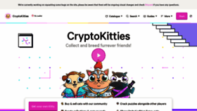 What Cryptokitties.co website looked like in 2021 (4 years ago)