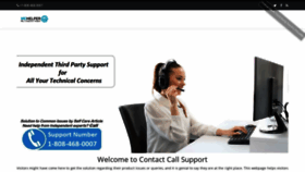 What Contactcallsupport.com website looked like in 2021 (3 years ago)