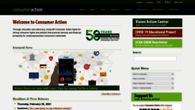 What Consumer-action.org website looked like in 2021 (3 years ago)