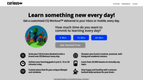 What Curious.com website looked like in 2021 (3 years ago)