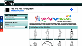 What Coloringpages101.com website looked like in 2021 (3 years ago)