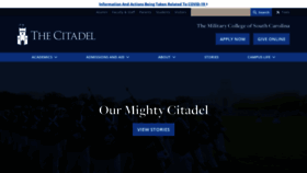 What Citadel.edu website looked like in 2021 (3 years ago)