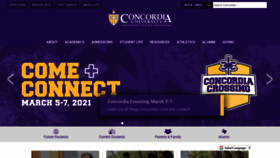 What Concordia.edu website looked like in 2021 (4 years ago)