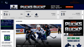 What Canucks.com website looked like in 2021 (3 years ago)