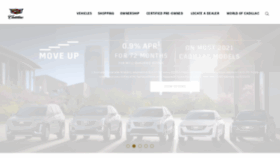 What Cadillac.com website looked like in 2021 (3 years ago)