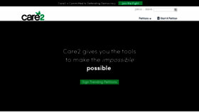 What Care2.com website looked like in 2021 (3 years ago)
