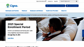 What Cigna.com website looked like in 2021 (3 years ago)