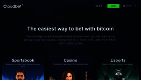 What Cloudbet.com website looked like in 2021 (3 years ago)