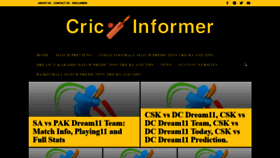 What Cricinformer.com website looked like in 2021 (3 years ago)