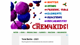 What Chem4kids.com website looked like in 2021 (3 years ago)