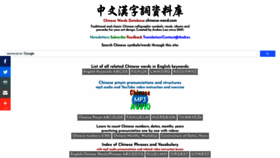 What Chinese-word.com website looked like in 2021 (2 years ago)