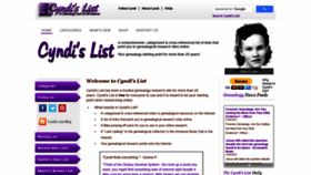 What Cyndislist.com website looked like in 2021 (2 years ago)