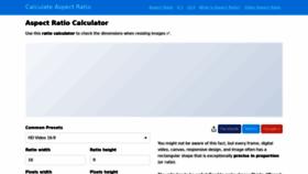 What Calculateaspectratio.com website looked like in 2021 (2 years ago)
