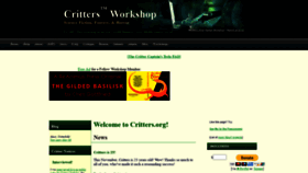 What Critters.org website looked like in 2021 (2 years ago)