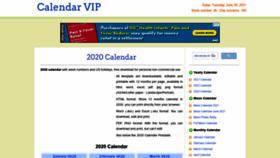 What Calendarvip.com website looked like in 2021 (2 years ago)