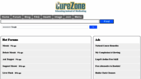 What Curezone.com website looked like in 2021 (2 years ago)