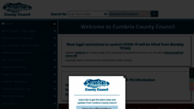 What Cumbria.gov.uk website looked like in 2021 (2 years ago)