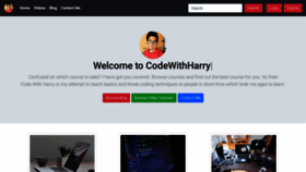 What Codewithharry.com website looked like in 2021 (2 years ago)