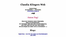 What Claudia-klinger.de website looked like in 2021 (5 years ago)