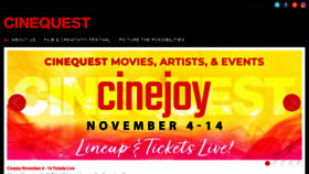 What Cinequest.org website looked like in 2021 (2 years ago)