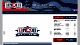 What Capecodbaseball.org website looked like in 2021 (2 years ago)