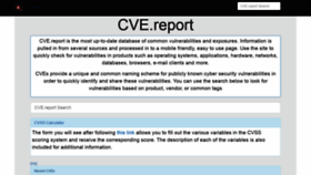 What Cve.report website looked like in 2021 (2 years ago)