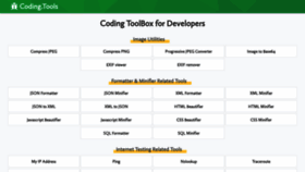 What Coding.tools website looked like in 2021 (2 years ago)