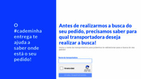 What Cademinhaentrega.com.br website looked like in 2021 (2 years ago)