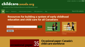 What Childcarecanada.org website looked like in 2021 (2 years ago)