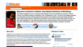What Childstats.gov website looked like in 2021 (3 years ago)