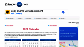 What Calendar-365.com website looked like in 2022 (2 years ago)