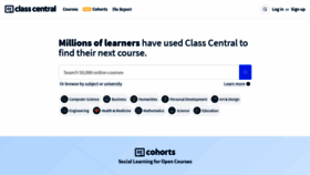 What Classcentral.com website looked like in 2022 (2 years ago)
