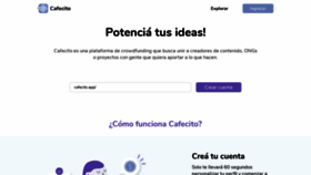 What Cafecito.app website looked like in 2022 (4 years ago)