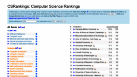 What Csrankings.org website looked like in 2022 (2 years ago)