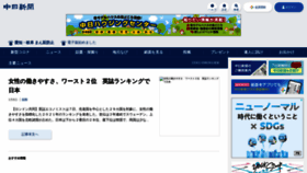 What Chunichi.co.jp website looked like in 2022 (2 years ago)