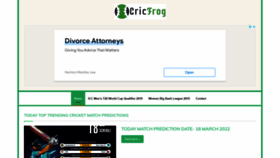 What Cricfrog.info website looked like in 2022 (2 years ago)