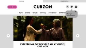What Curzoncinemas.com website looked like in 2022 (1 year ago)