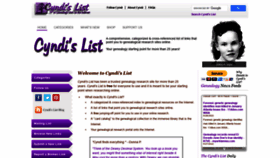 What Cyndislist.com website looked like in 2022 (1 year ago)