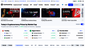 What Coinmarketcap.com website looked like in 2022 (1 year ago)