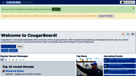 What Cougarboard.com website looked like in 2022 (1 year ago)