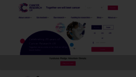 What Cancerresearchuk.org website looked like in 2022 (1 year ago)