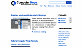 What Computerhope.com website looked like in 2022 (1 year ago)