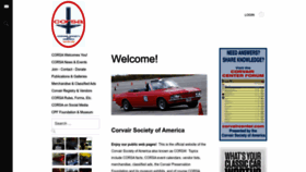 What Corvair.org website looked like in 2022 (1 year ago)