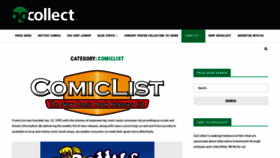 What Comiclist.com website looked like in 2022 (1 year ago)