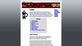 What Coffeeresearch.org website looked like in 2022 (1 year ago)