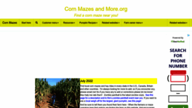 What Cornmazesandmore.org website looked like in 2022 (1 year ago)