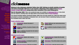 What Clickmazes.com website looked like in 2022 (1 year ago)