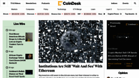 What Coindesk.com website looked like in 2022 (1 year ago)