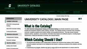 What Catalog.charlotte.edu website looked like in 2022 (1 year ago)